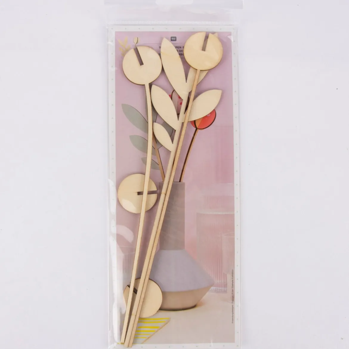 Rico Design 3D Stecktulpen Holz natur 5 tlg.