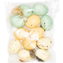 Rico Design Eier Ostereier mit Federn pastell 12Stk
