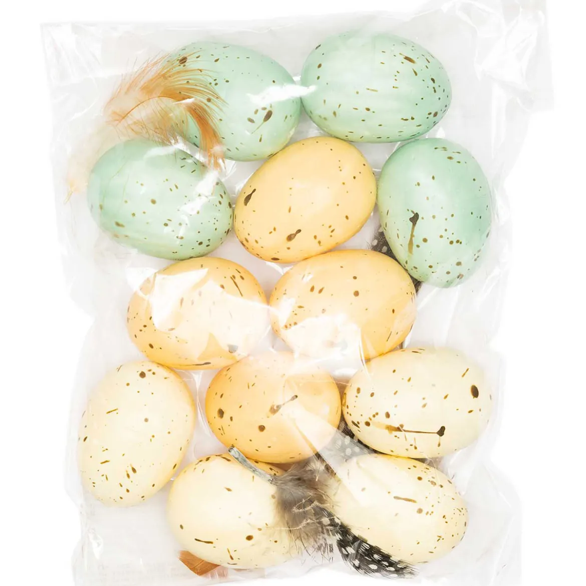 Rico Design Eier Ostereier mit Federn pastell 12Stk
