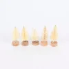 Rico Design 5er Set kleine Deko Tannen mit Schnee creme 4cm