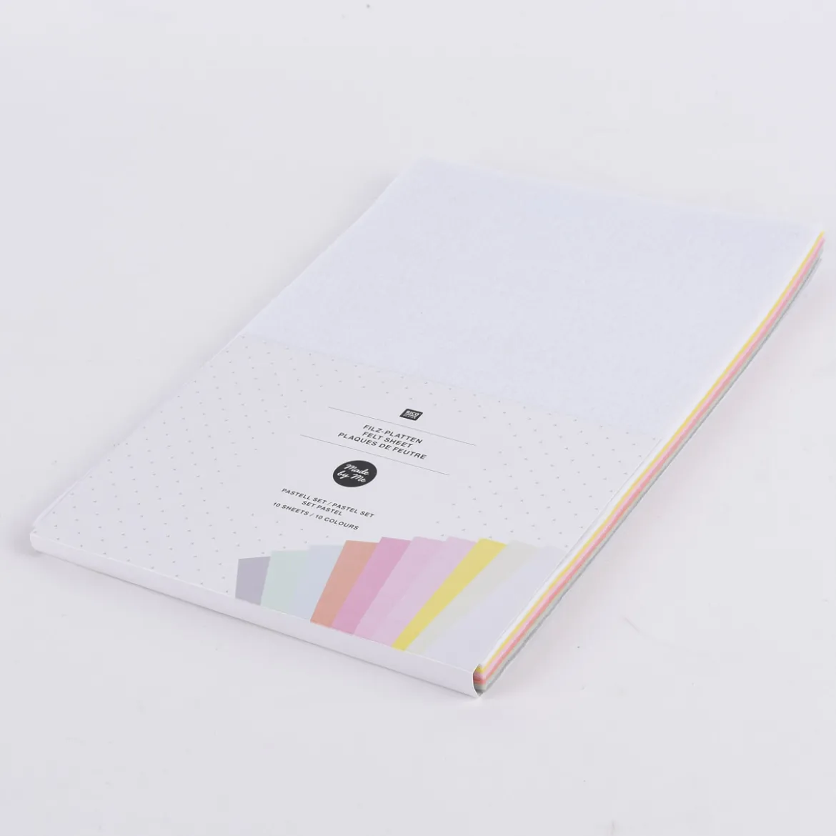 Rico Design Filzplatten Set Pastell 20x30cm 10 Platten verschiedenfarbig