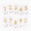 Rico Design Geburtstagskerze 0 bis 9 goldfarbig 6x3,5cm