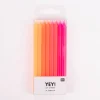 Rico Design Geburtstagskerzen einfarbig neon orange pink 16 Stück 12x0,7cm