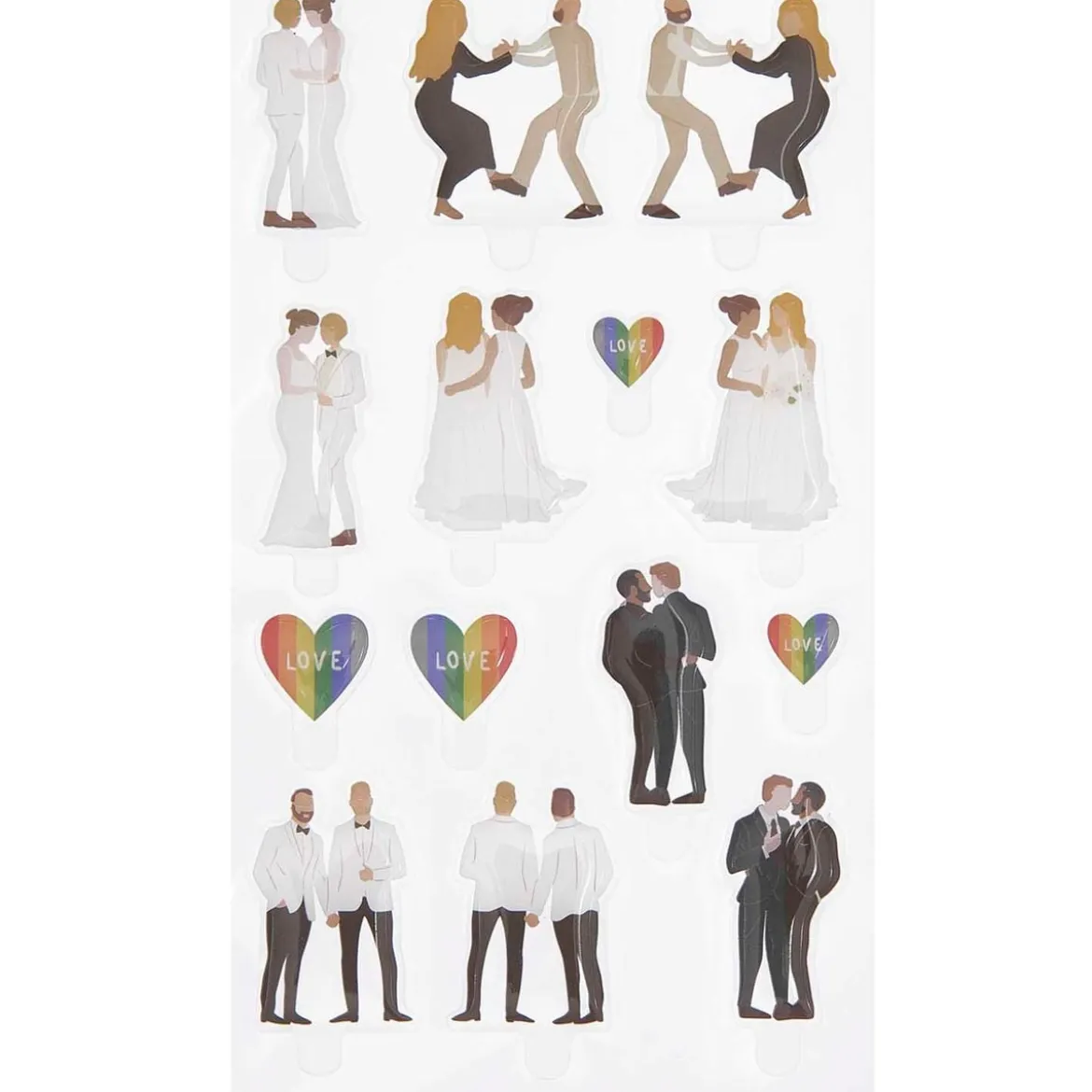 Rico Design Gelsticker FIGURICO Hochzeit 2 gleichgeschlechtlich Personen 1 Bogen bunt