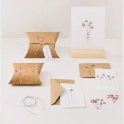 Rico Design Gepresste Blüten Ammi Zweig 4 Stück rosa grün
