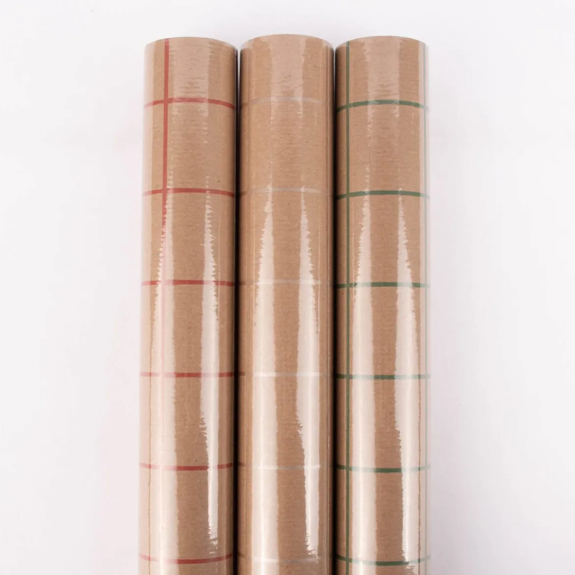 Rico Design Geschenkpapier Rolle Karo Raster 70x200cm natur verschiedene Farben