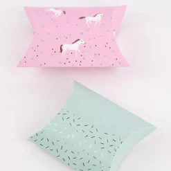 Rico Design Geschenkschachteln Mix Einhorn Mint Rosa mit Folienprägung 6 Stück verschieden groß