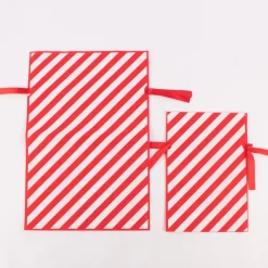 Rico Design Geschenktasche Streifen rot weiß 20x30cm