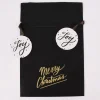 Rico Design Geschenktüte Merry Christmas groß schwarz gold 30x45cm