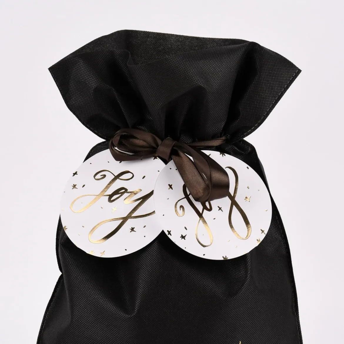 Rico Design Geschenktüte Merry Christmas groß schwarz gold 30x45cm