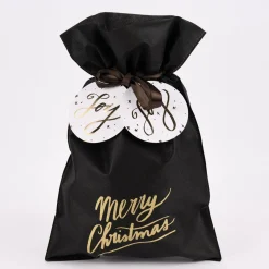 Rico Design Geschenktüte Merry Christmas groß schwarz gold 30x45cm