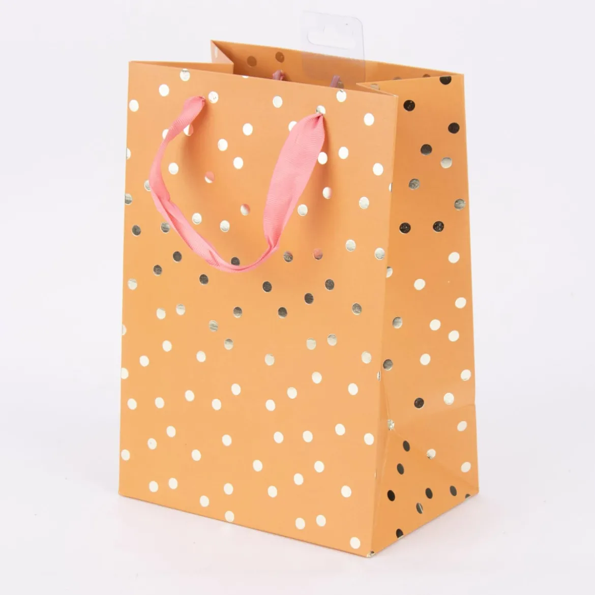 Rico Design Geschenktüte mittel Punkte senfgelb gold 18x26x12cm