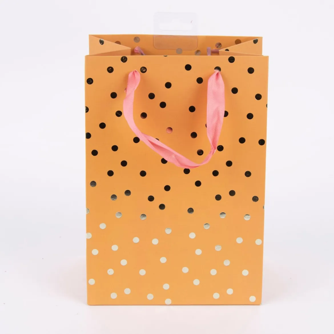Rico Design Geschenktüte mittel Punkte senfgelb gold 18x26x12cm