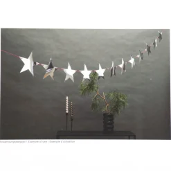 Rico Design Girlande Sterne Papier silberfarbig 3 Meter