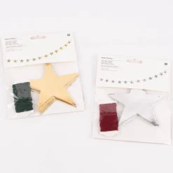Rico Design Girlande Sterne Papier silberfarbig 3 Meter