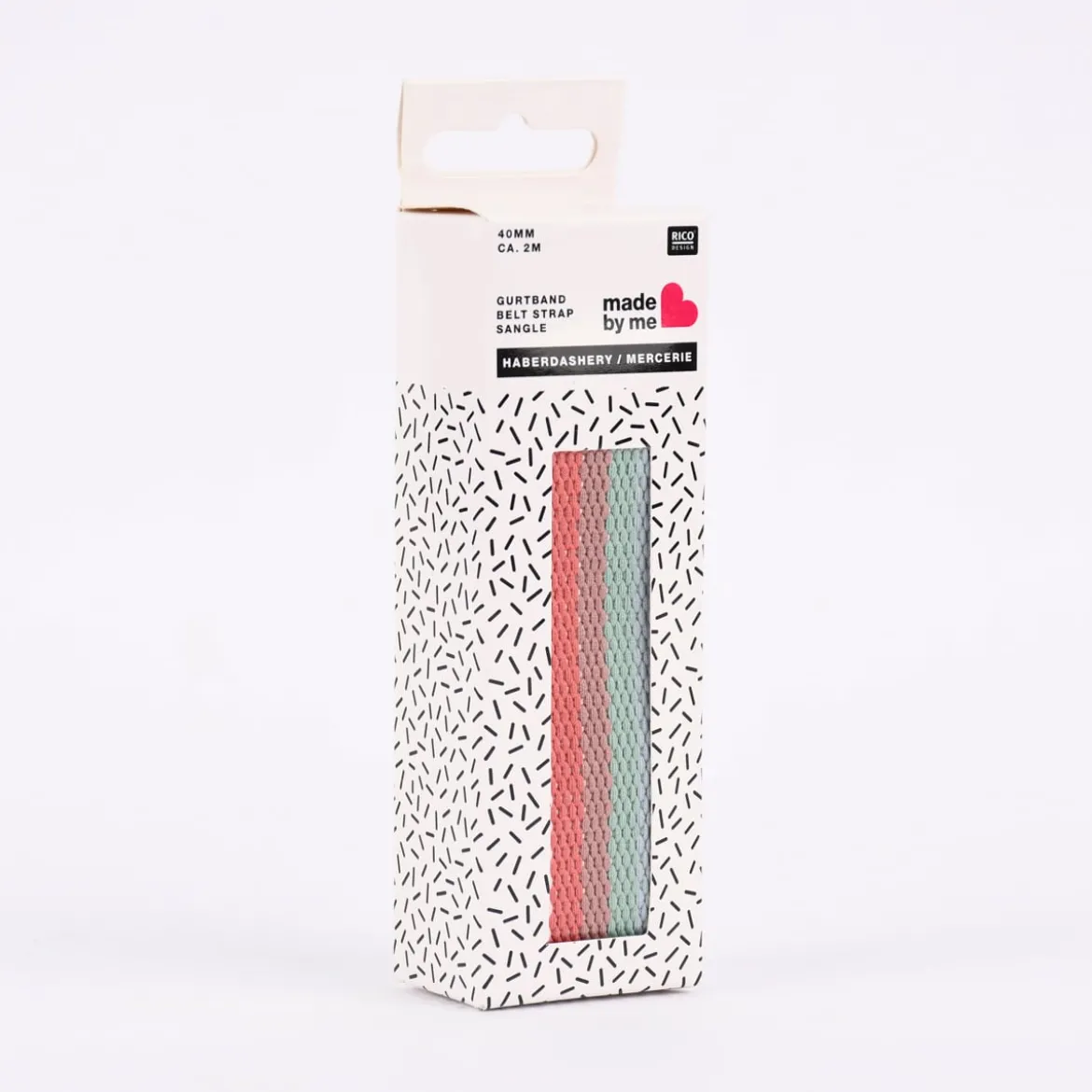 Rico Design Gurtband Streifen schmal bunt smokey 2m Breite: 4cm