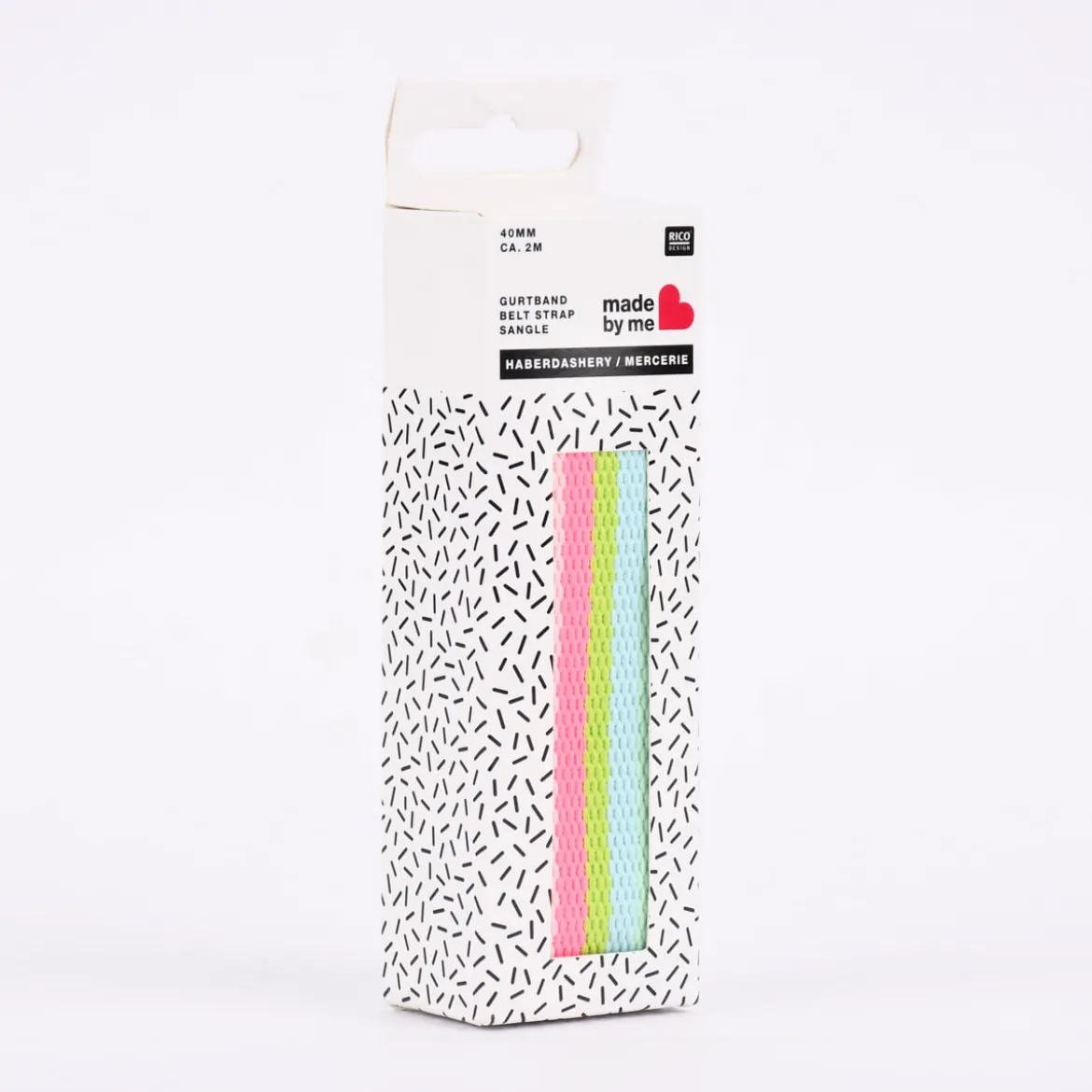 Rico Design Gurtband Streifen schmal bunt 2m Breite: 4cm