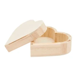 Rico Design Holzbox Herz klein mit Magnetverschluss natur 10x10x5cm