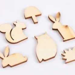 Rico Design Holzdeko-Set Waldtiere klein 6teilig naturbelassen