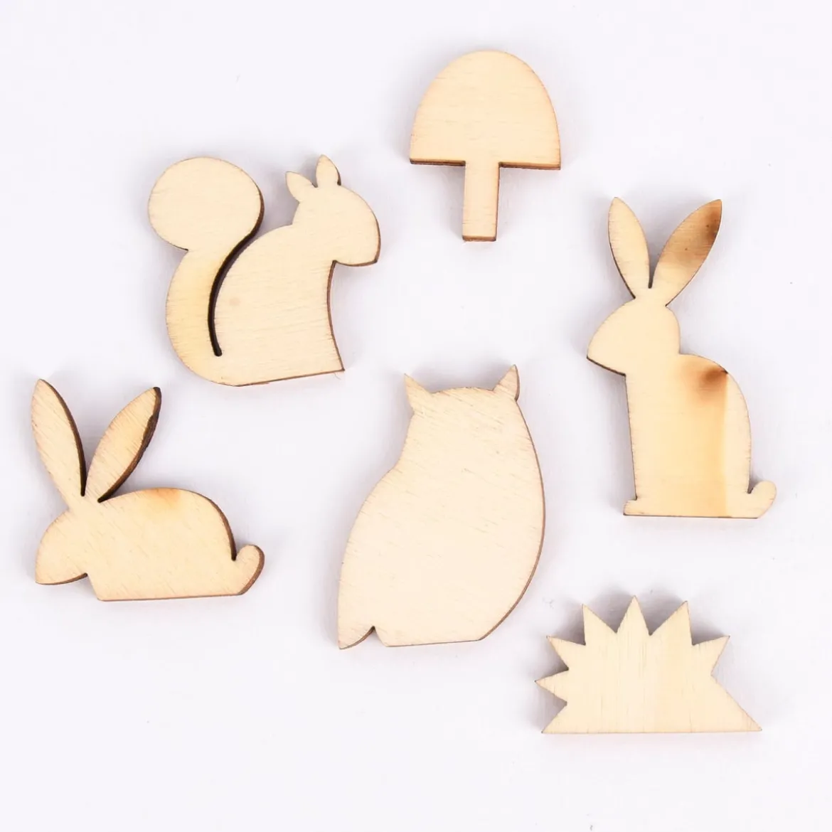 Rico Design Holzdeko-Set Waldtiere klein 6teilig naturbelassen