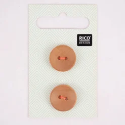 Rico Design Holzknöpfe 2-Loch natur 1,8cm 2 Stück