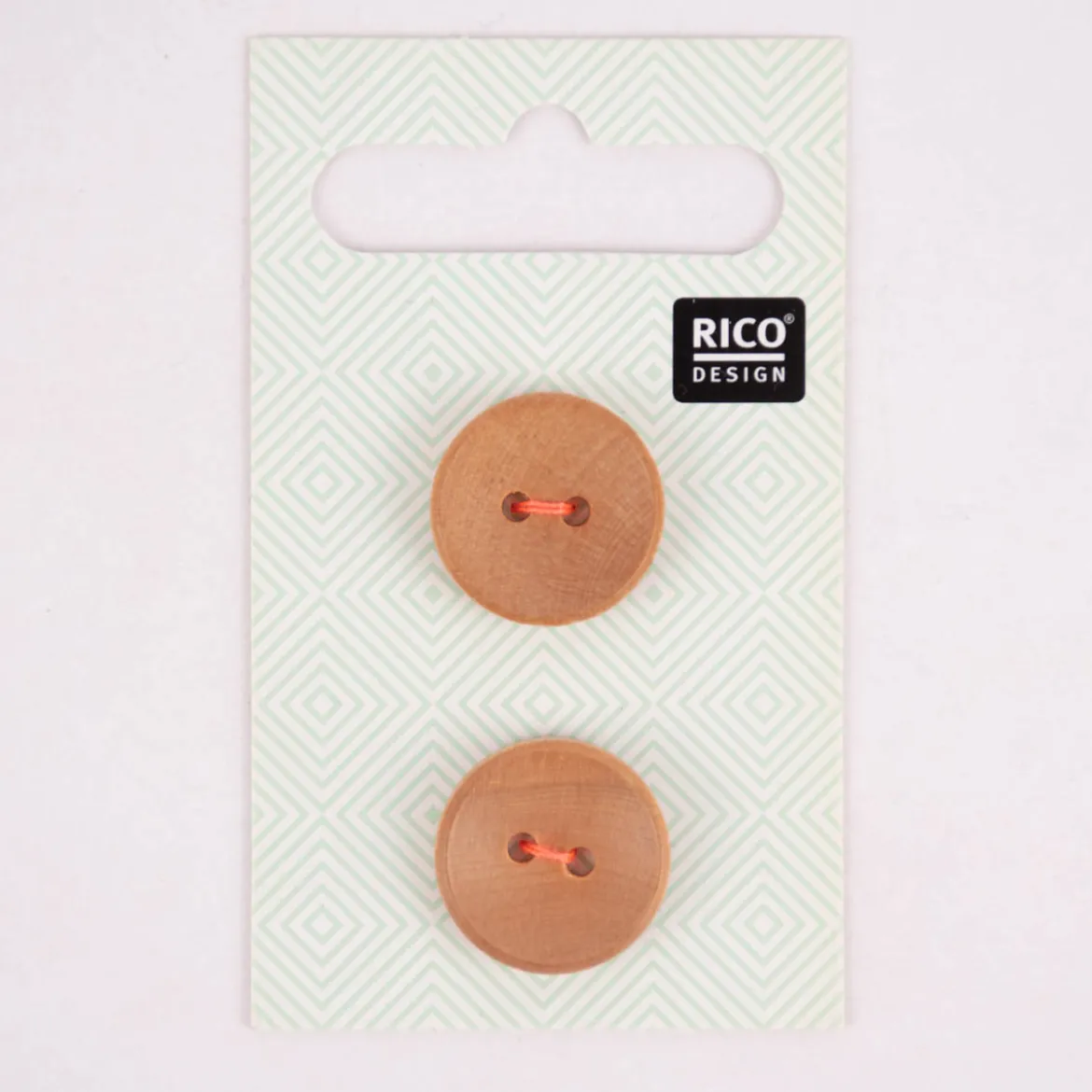 Rico Design Holzknöpfe 2-Loch natur 1,8cm 2 Stück