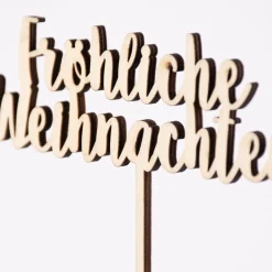 Rico Design Holzstecker Fröhliche Weihnachten natur 24x12,5cm