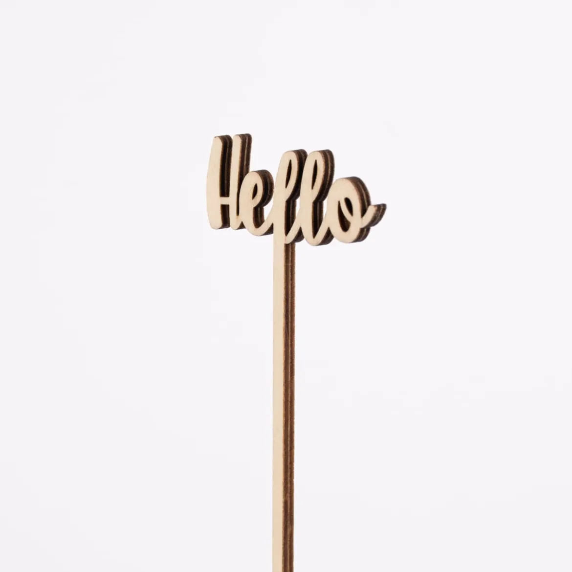 Rico Design Holzstecker Hello natur 22x5cm