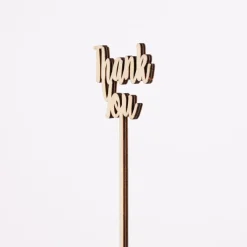Rico Design Holzstecker Thank You natur 24x5cm