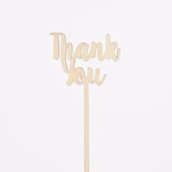Rico Design Holzstecker Thank You natur 24x5cm
