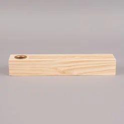 Rico Design Holzständer für Metallringe und Postkarten mit Kerzenhalter Holz natur 26x5x4cm