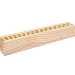 Rico Design Holzständer mit 3 Schlitzen für Metallringe und Postkarten Holz natur 26x5x4cm