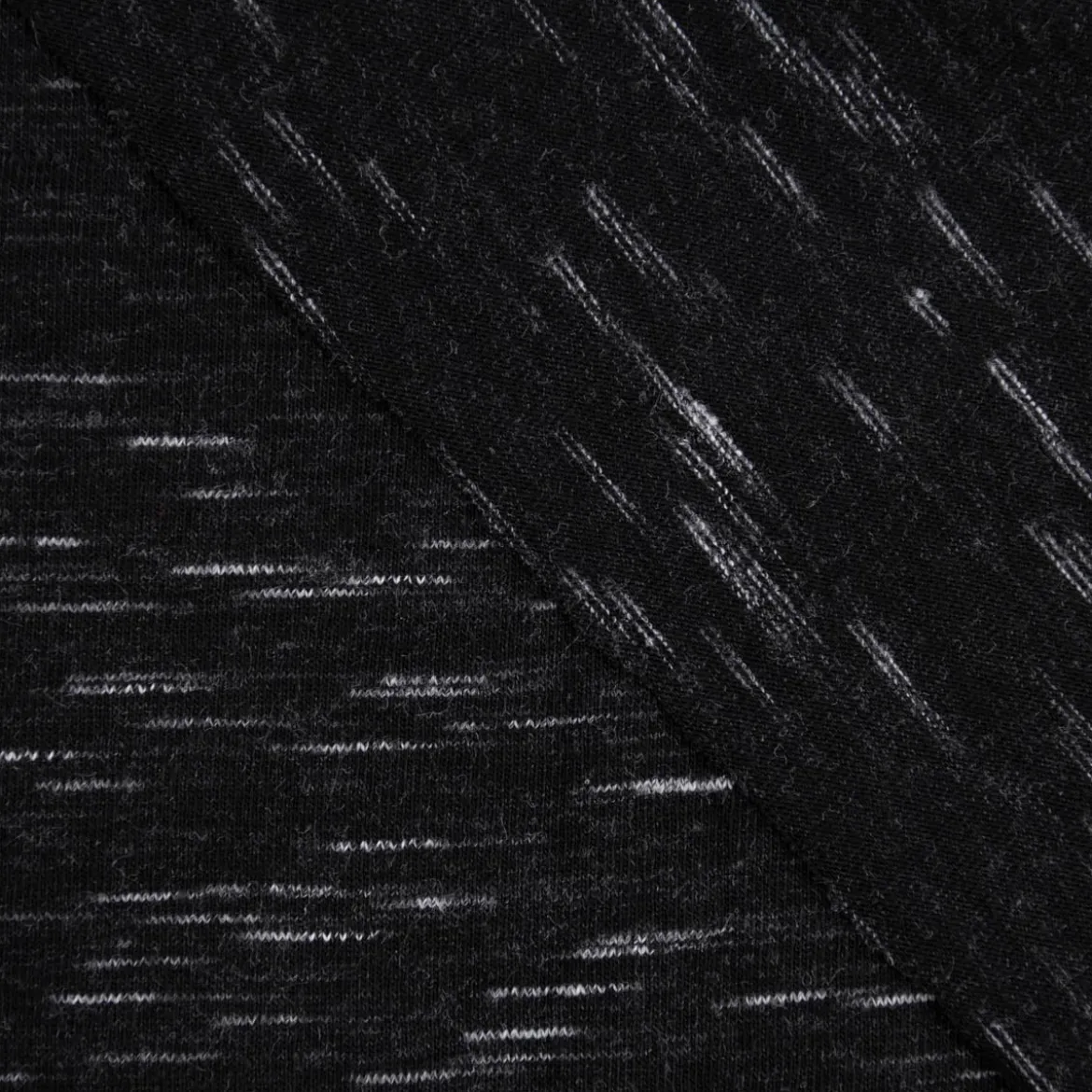 Rico Design Jersey Stoffabschnitt meliert schwarz weiß 80x100cm