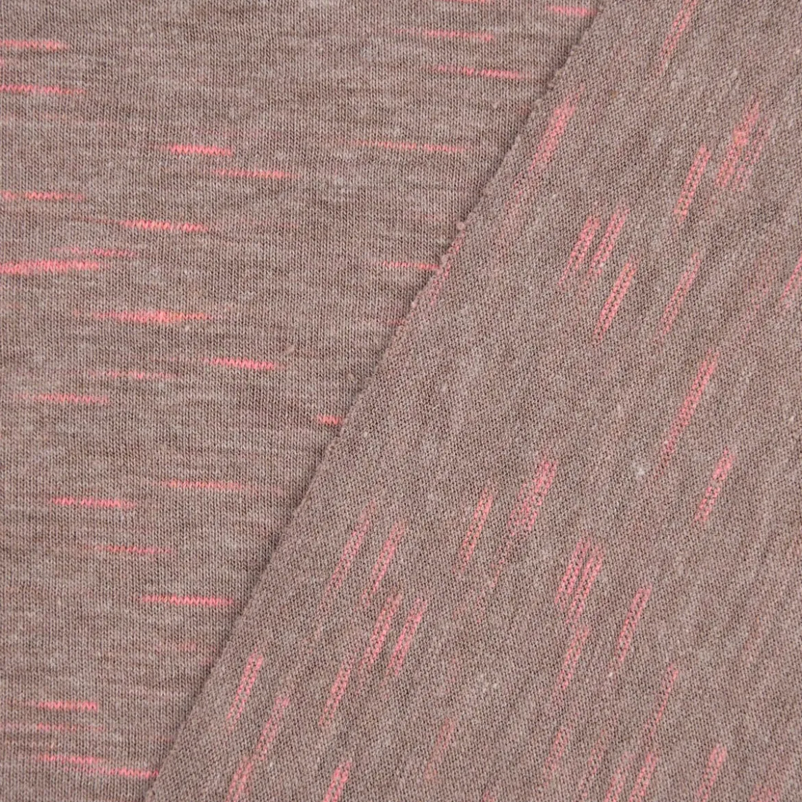 Rico Design Jersey Stoffabschnitt meliert taupe pink 80x100cm
