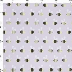 Rico Design Jerseystoff Stoffabschnitt Bienen flieder gelb schwarz 80x100cm