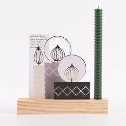 Rico Design Kartendeko Papierkerzen Weihnachten grau creme schwarz 4 Stück