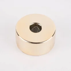 Rico Design Kerzenhalter für kleine Stabkerzen Keramik glänzend goldfarbig 2x4,5cm