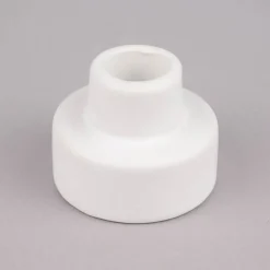 Rico Design Kerzenhalter für Stabkerzen mit hohem Fuß Porzellan matt weiß 4,5x5,5cm
