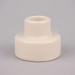 Rico Design Kerzenhalter für Stabkerzen mit hohem Fuß Porzellan matt creme 4,5x5,5cm