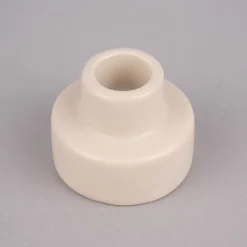 Rico Design Kerzenhalter für Stabkerzen mit hohem Fuß Porzellan matt creme 4,5x5,5cm