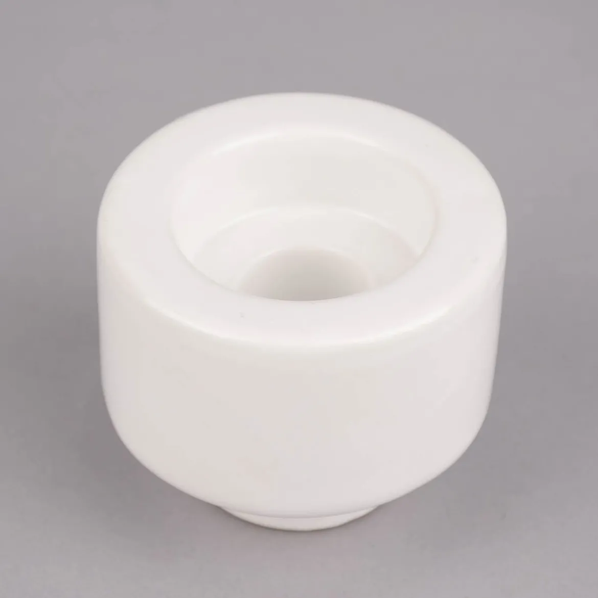 Rico Design Kerzenhalter für Stabkerzen und Teelichter Porzellan glänzend weiß 6x7,5cm