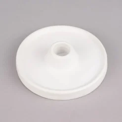 Rico Design Kerzenhalter für Stabkerzen mit breitem Rand Porzellan matt weiß 3x11cm