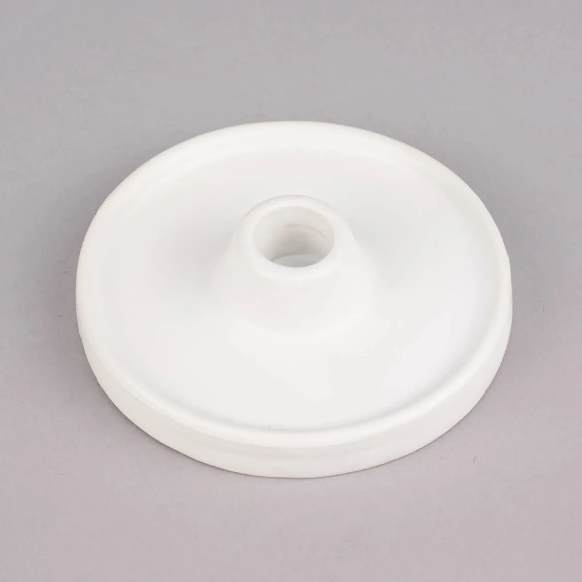 Rico Design Kerzenhalter für Stabkerzen mit breitem Rand Porzellan matt weiß 3x11cm