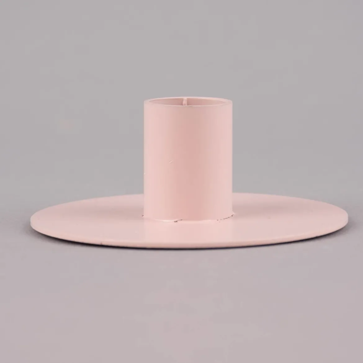 Rico Design Kerzenhalter für Stabkerzen niedrig Metall matt rosa 9x3,5cm
