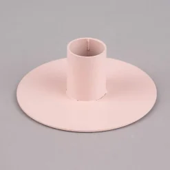 Rico Design Kerzenhalter für Stabkerzen niedrig Metall matt rosa 9x3,5cm