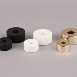 Rico Design Kerzenhalter für Stabkerzen Keramik matt schwarz 3x6cm