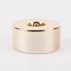 Rico Design Kerzenhalter für Stabkerzen Keramik glänzend goldfarbig 3x6cm