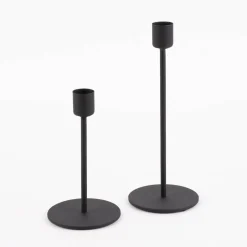 Rico Design Kerzenhalter für Stabkerzen Metall matt schwarz 20,5x8cm
