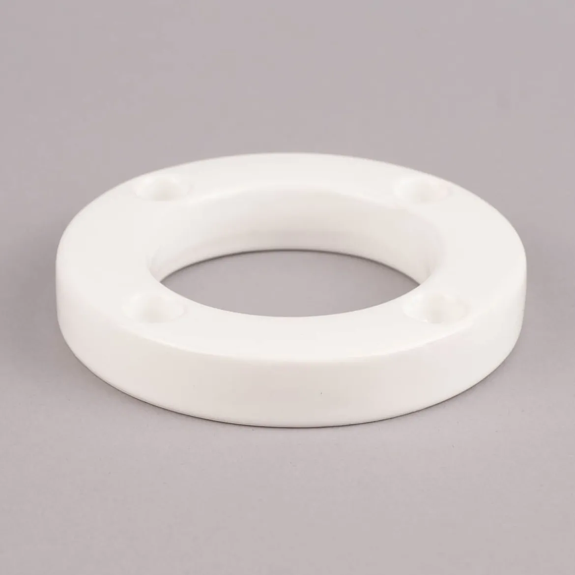 Rico Design Kerzenhalter rund Keramik einfarbig weiß 12,5cm