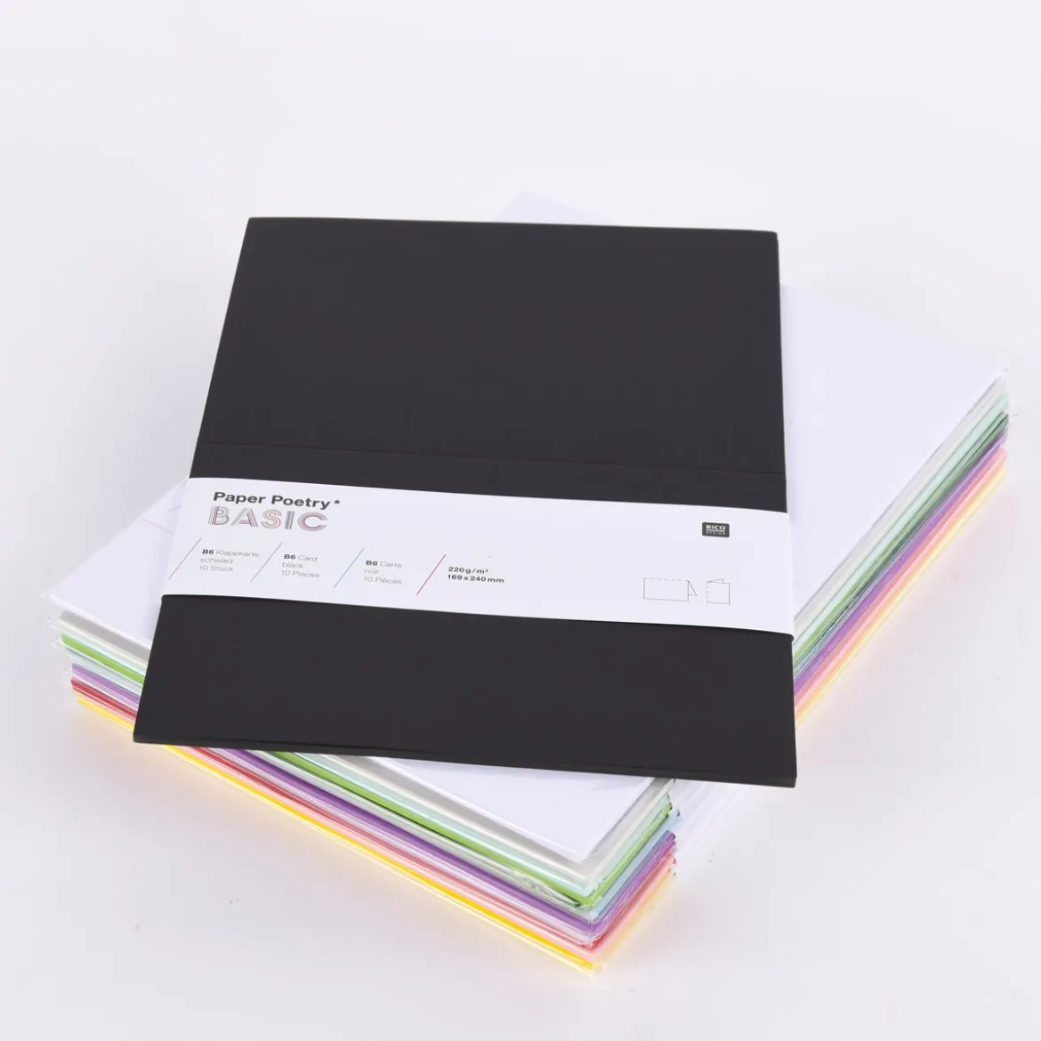 Rico Design Klappkarte Basic B6 einfarbig 10 Stück 16,8x23,8cm verschiedene Farben